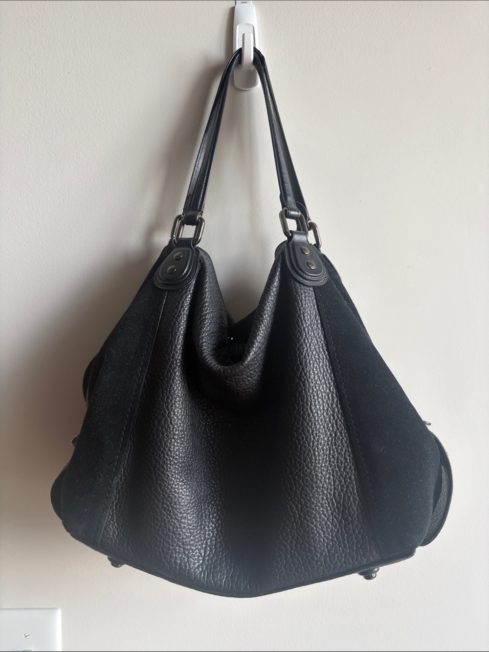 Coach Black Pebble Leather Shoulder Hobo